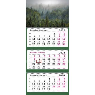 Календарь 2024 квартальный Туманный лес зел подл 13с14-255 - ООО «Книжный  маркет»